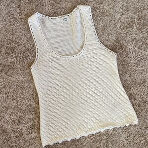 Aritzia Wilfred crocheted sleeveless top.